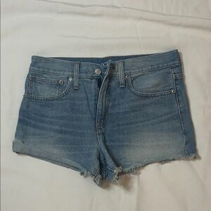 J. Crew Relaxed Short  Light Blue Frayed Hem Jean Shorts